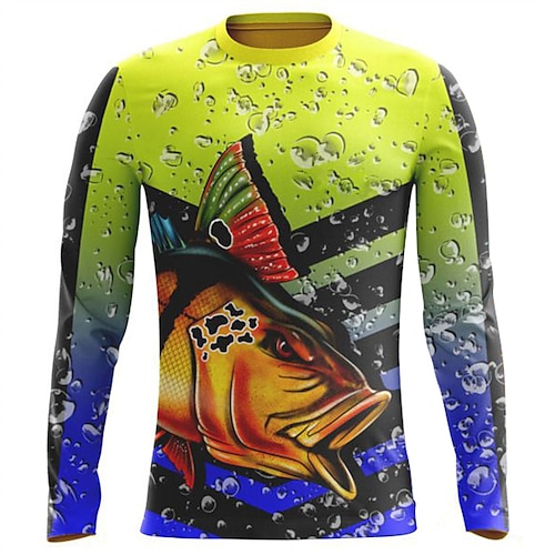 

Per uomo Camicia da pesca All'aperto Manica lunga Protezione UV Traspirante Leggero Asciugatura rapida Superiore Estate Primavera Esterno Per la pesca Giallo blu Bianco Azzurro Rosso / giallo