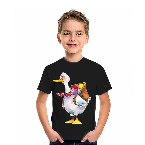 

Bambino Da ragazzo maglietta Tee Pop art Animali Manica corta Girocollo Top bambini Esterno Stampa 3D Di tendenza Adorabile Giornaliero Estate Nero 2-13 anni