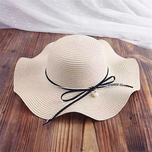 

beige farge ny enkel sammenleggbar bred brem floppy jenter stråhatt solhatt strand kvinner sommerhatt uv beskytte reisecaps dame caps kvinne