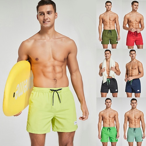 

Per uomo Boxer da mare Pantaloncini da mare Leggero Asciugatura rapida Pantaloni A cordoncino Nuoto Surf Spiaggia Sport acquatici Tinta unita Estate Primavera