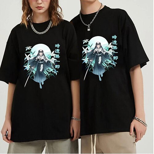 

Matador de Demônios: Kimetsu no Yaiba Muichiro Tokito Japonesa/Curta Anime Arte Gráfica Camiseta Para Homens Mulheres Unisexo Adulto Hot Stamping 100% algodão Casual / Diário