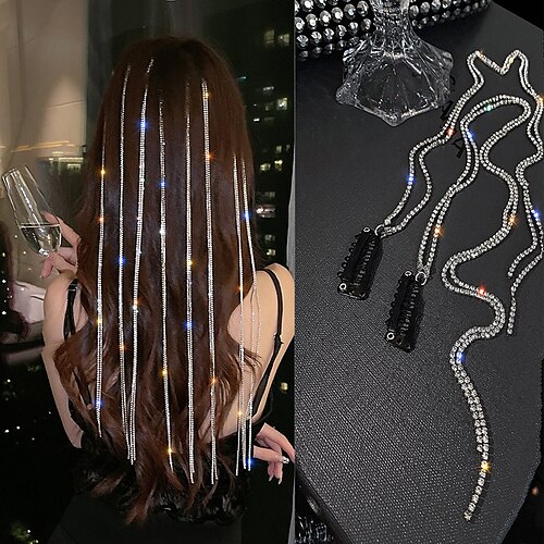 

1 pc Per donna Cerchietti Fermaglio per capelli con artiglio per capelli Per Matrimonio Da sera Giornaliero Glitter Lega Argento