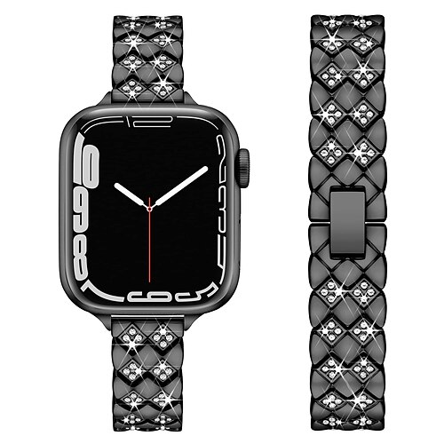 

Pulsera de joyería Compatible con Apple Watch Correa 38mm 40mm 41mm 42mm 44mm 45mm 49mm Mujer Diamante brillante Acero Inoxidable Diamantes Sintéticos correa de repuesto para Serie iwatch Ultra 8 7 6