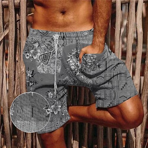 

Herre Sommer shorts Strandshorts Casual shorts Seersucker Shorts Lomme Snørelukning Elastisk Talje Grafiske tryk Blomst Komfort Åndbart Korte Afslappet Daglig Ferie Bomuldsblanding Sport Boheme Bl