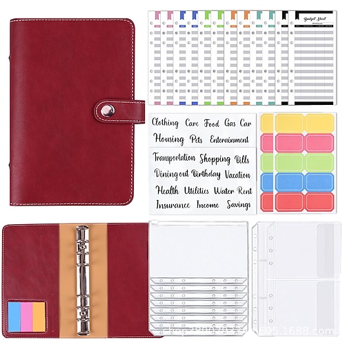 

taccuino per viaggiatori, raccoglitore a6 set da 27 pezzi taccuino in pelle morbida quaderno in pelle PU a fogli mobili