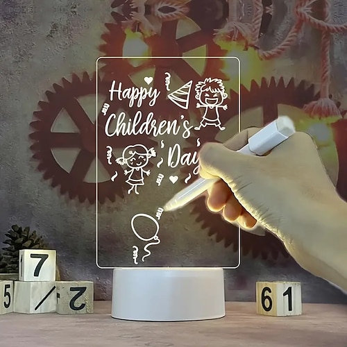 

led notetavle besked gør-det-selv-tavle 1 stk med usb-pen gave ferielys til børn veninde boligdekoration natlampe