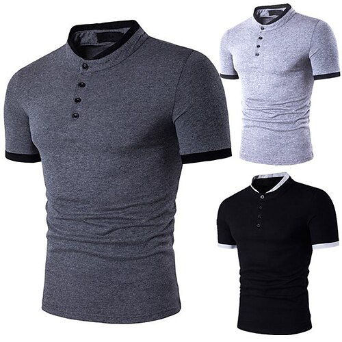 

Per uomo POLO Camicia da golf Golf Esterno Giornaliero Colletto alla coreana Maniche corte Moda Essenziale Liscio Pulsante frontale Estate Primavera Grigio scuro Nero Bianco Rosa Rosso Blu POLO