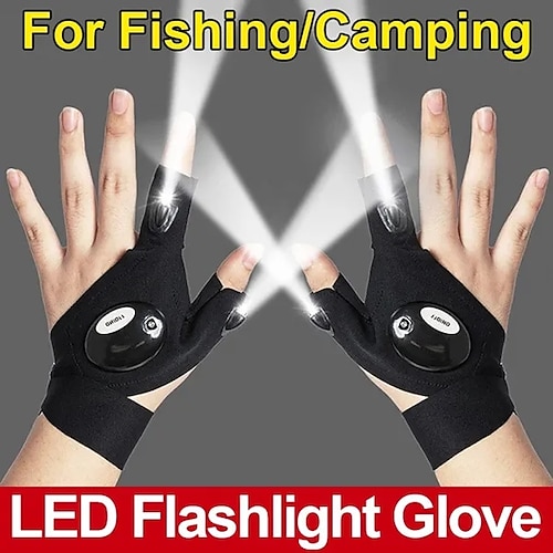 

LED flashlight gloves Christmas cool gadgets handmade gifts for men's father and husband outdoor fishing camp flashlight gloves free maintenance tools in dark places