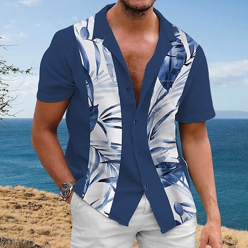 

Per uomo Camicia Camicia con bottoni Camicia estiva Maglietta informale Blu Verde Grigio Manica corta Color Block Stampe astratte Collare da campo Strada Giornaliero Stampa Abbigliamento Di tendenza