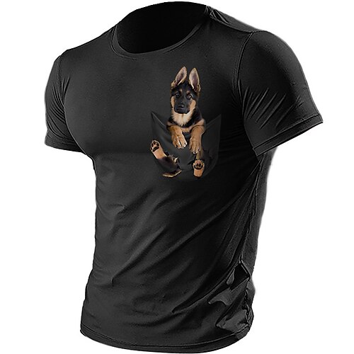 

Per uomo maglietta Magliette Pop art Animali Con cagnolino Girocollo Abbigliamento Stampa 3D Esterno Informale Manica corta Stampa Vintage Di tendenza Originale