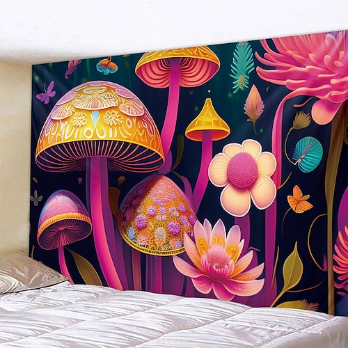 

trippy Pilz Wandteppich Kunstdekor Decke Vorhang zum Aufhängen Zuhause Schlafzimmer Wohnzimmer Dekoration