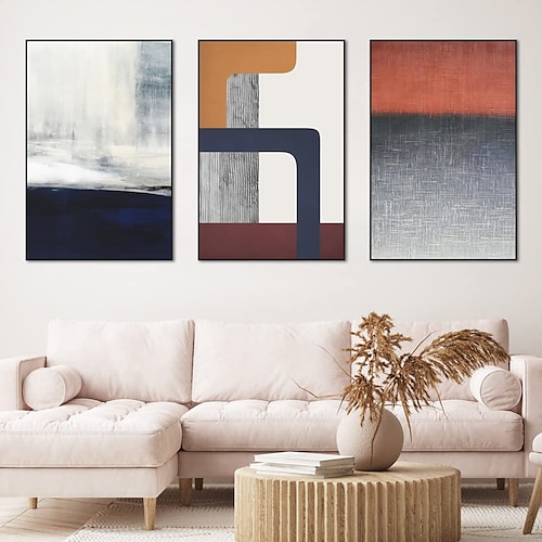 

Leinwand-Wandkunst-Set, Minimalismus, abstraktes Ölgemälde, Foto, moderne Poster, Drucke, fertig zum Dekorieren, zum Aufhängen, Wohnzimmer, Schlafzimmer, Badezimmer, Büro, Zuhause, Wanddekoration