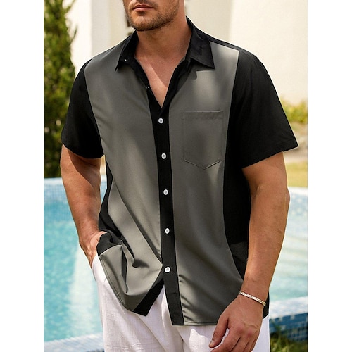 

Herren Hemd Hawaiihemd Sommerhemd Gestreift Grafik-Drucke Umlegekragen Schwarz Weiß Gelb Blau Khaki Outdoor Strasse Kurze Ärmel Button-Down Bedruckt Bekleidung Tropisch Modisch Hawaiianisch Designer