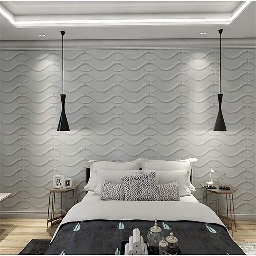 

1pc Walll Panel 3D Wallpaper Three-Dimensional PVC Film And Television Bedroom Solid Color Living Room Wall Stickers Light Luxury Background Non-Self-Adhesive, 30x30cm/11.8''x11.8''