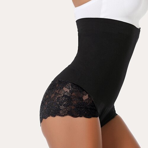 

Per donna Pantaloncini Intimo Nero Cachi Vita alta Di tendenza Casual / quotidiano Pizzo Elevata elasticità Breve Fasciante in vita Liscio M-L 3XL-4XL XL-2XL S