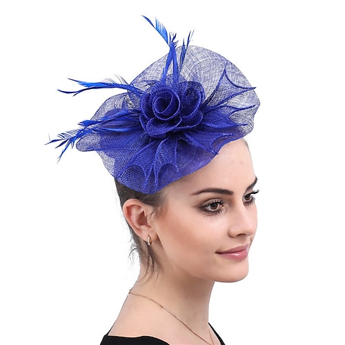 

fascinators Sinamay Bryllup Kentucky Derby dame Brude Med Fjær Blomster Hodeplagg Hodeplagg