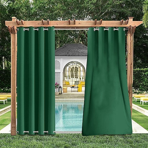 

Rideau d'extérieur imperméable à l'eau, panneaux de rideaux de patio coulissants, rideaux de ferme, rideaux de pergola, œillets pour belvédère, balcon, porche, fête, hôtel.