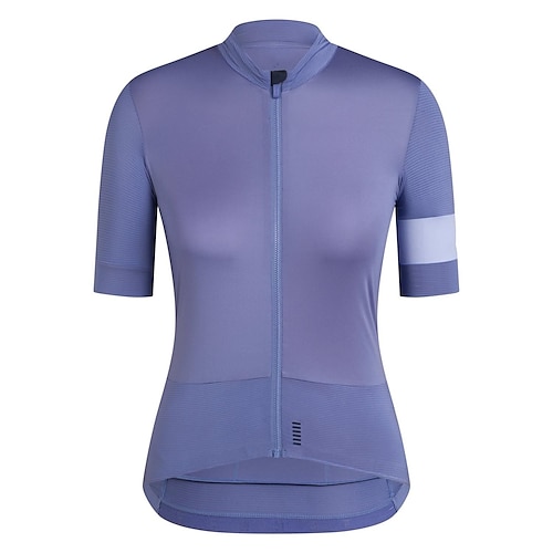 

Femme Maillot Velo Cyclisme Manche Courte Cyclisme Survêtement Maillot Top avec 3 poches arrière VTT Vélo tout terrain Vélo Route Doux Bandes Réfléchissantes Poche arrière Mèche Violet Noir Des sports