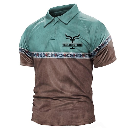 

Per uomo POLO Camicia da golf Golf Color Block Stampe astratte Vintage ▾ Collo ripiegabile Blu Esterno Strada Maniche corte Stampa Abbigliamento Sportivo Di tendenza Streetwear Originale