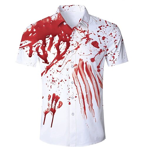 

Homme Chemise Imprimés Photos Sombre Col rabattu Rouge Extérieur Plein Air Manches courtes Imprimer Vêtement Tenue Mode Vêtement de rue Design Flexible