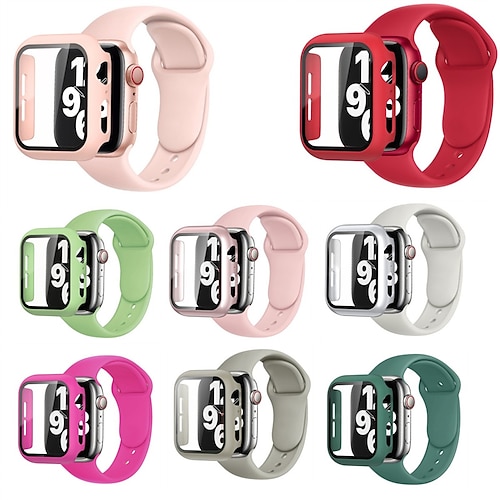 

Sport Band Compatible with Apple Watch band 38mm 40mm 41mm 42mm 44mm 45mm Adjustable Soft Silicone Strap Replacement Wristband for iwatch Series 8 7 6 5 4 3 2 1 SE