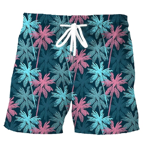 

Herre Surfeshorts Badeshorts Sommershorts Strandshorts Snorer med mesh fôr Elastisk midje Tre Planter Grafiske trykk Hurtigtørkende Kort Avslappet Daglig Ferie Bohem Hawaiisk Blå Grønn Mikroelastisk