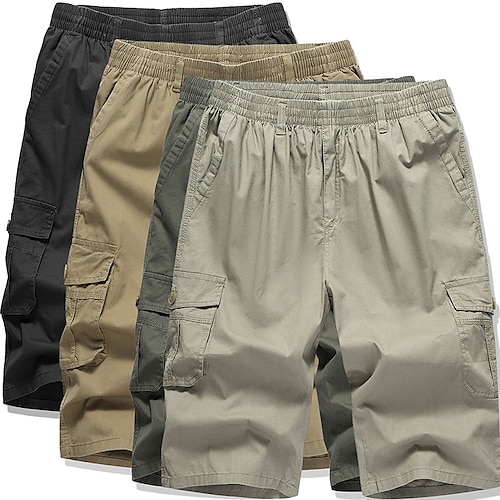 

Homme Short Cargo Short Poche à rabat Plein Confort Respirable Extérieur du quotidien Sortie Mode Vêtement de rue Noir Marron