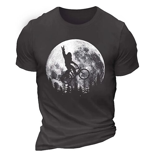 

Herre T-shirt Grafiske T-shirts Cool skjorte MOON Grafiske tryk Rund hals Varm Stempling udendørs Gade Kort Ærme Trykt mønster Tøj Basale Moderne Moderne