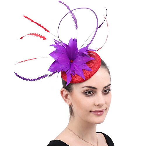 

fascinators sinamay Matrimonio Kentucky Derby Elegante Nuziale Con Piume Copricapo Copricapo