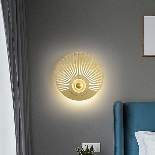 

indendørs væglampe led kobber cirkel design stue soveværelse metal væglamper 3000k e26 væglampe til soveværelse badeværelse