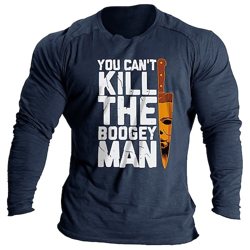 

herre t-shirt cool skjorte t-shirt sjov bomuldsblanding 32'er t-shirts bogstaver mønster tryk rund hals sort blå grøn mørkegrå lysegrå udendørs afslappet lange ærmer print tøj tøj basic vintage