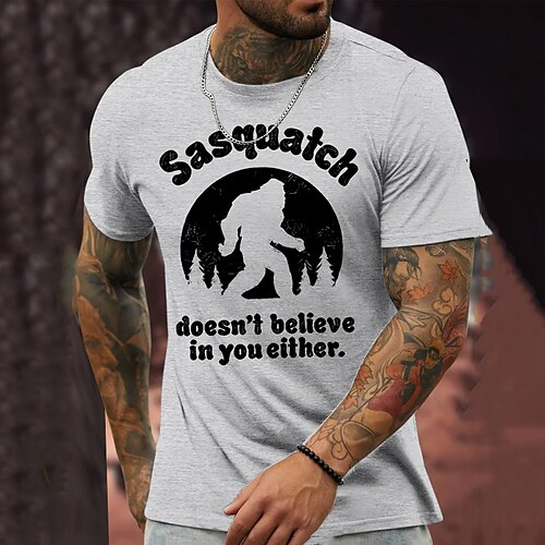 

Herre T-shirt Grafiske T-shirts Cool skjorte Bogstaver Grafiske tryk Rund hals Varm Stempling udendørs Gade Kort Ærme Trykt mønster Tøj Basale Moderne Moderne