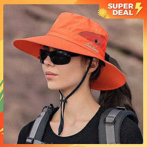 

Hombre Mujer Gorro para el Sol Sombrero Bob Gorro de pesca Verano Al aire libre Impermeable Portátil Protección solar UV UPF50 Sombrero Poliéster Sandía Roja Gris beige parche gris para Caza Pesca