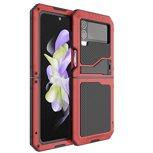 

téléphone Coque Pour Samsung Galaxy Coque Intégrale Coque Etanche Z Flip 4 Avec Support Détachable Avec Ouverture Armure Caoutchouc Acier inoxydable