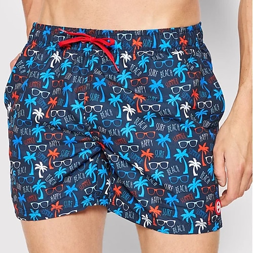 

Herre Surf shorts Badeshorts Sommer shorts Strandshorts Snørelukning med mesh-for Elastisk Talje Kokos palme Grafiske tryk Hurtigtørrende Korte Afslappet Daglig Ferie Boheme Hawaiiansk Sort Blå