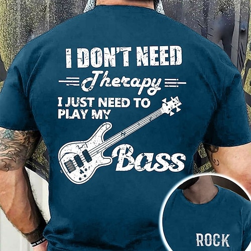 

Herre T skjorte Grafiske T-skjorter Kul skjorte Grafiske trykk Gitar Musikkinstrument Hobby Crew-hals Varm stempling Gate Feriereise Kort Erme Trykt mønster Klær Mote Designer Grunnleggende