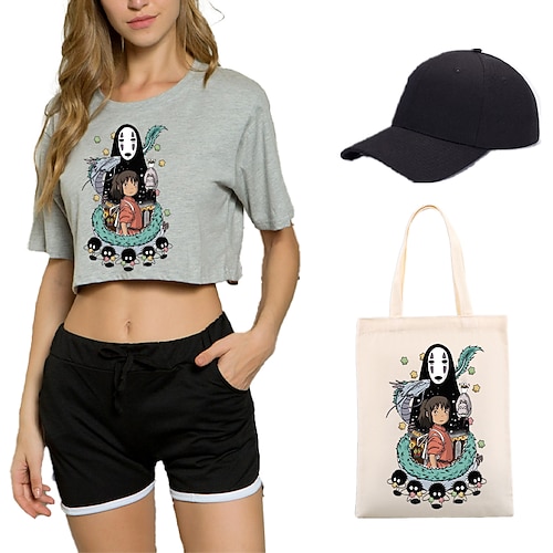 

Spirited Away No Face man T-shirt Shorts Baseball Cap Print Graphic Bag Shorts Hat For Women's Adults' Hot Stamping 100% Polyester Casual Daily