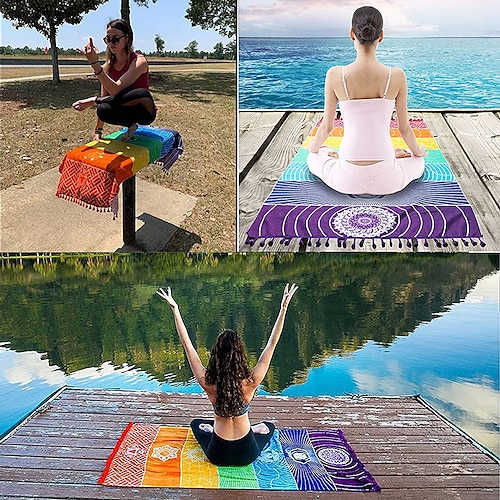 

chakra meditasjon yoga matte teppe sofa håndkle soverom dekorasjon dusk teppe hengende billedvev