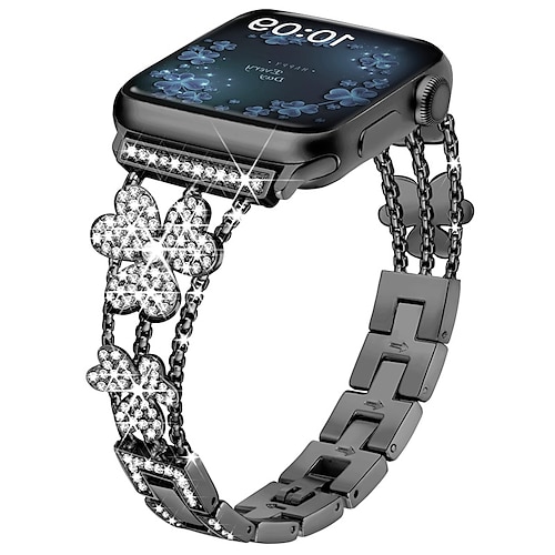 

Bijoux Bracelet Compatible avec Bracelet Apple Watch 38mm 40mm 41mm 42mm 44mm 45mm 49mm Homme Paillettes Diamant bling Acier Inoxydable Strass Bracelet de remplacement pour iwatch Series Ultra 8 7 6