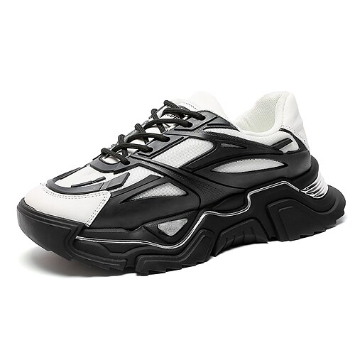 

Herren Turnschuhe Sportlicher Look Brautkleider schlicht Sportlich Wanderschuhe PU Atmungsaktiv Schwarz / weiss Schwarz Weiß Herbst