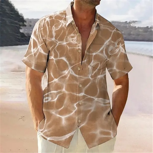 

Homme Chemise Chemise hawaïenne Imprimés Photos Fissure Col rabattu Jaune Gris Extérieur Plein Air Manches courtes Imprimer Vêtement Tenue Mode Vêtement de rue Design Flexible