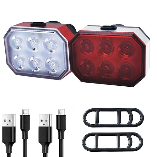 

led sykkel lys oppladbart sykkel lys sett foran sykkel lys bak sykkel bak lys led sykkel sykling bærbar vanntett super lys lett oppladbart li-ion batteri oppladbart