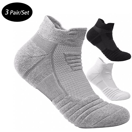 

Men's 3 Pairs Socks Ankle Socks Sport Socks / Athletic Socks Low Cut Socks Black White Color Plain Outdoor Daily Wear Vacation Thin Spring & Summer Fashion Sport