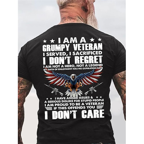 

Herre T skjorte Grafiske T-skjorter Kul skjorte Grafiske trykk Ørn Patriotisk Nasjonalflagg Crew-hals Varm stempling Gate Feriereise Kort Erme Trykt mønster Klær Designer Grunnleggende Moderne Moderne