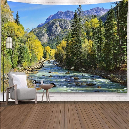 

Naturaleza montaña bosque pared tapiz arte decoración fotografía telón de fondo manta cortina colgante hogar dormitorio sala de estar Decoración