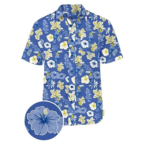 

Herren Hemd Hawaiihemd Sommerhemd Blumen Kaktus Grafik-Drucke Umlegekragen Weiß Blau Strasse Casual Kurze Ärmel Button-Down Bedruckt Bekleidung Vintage Modisch Strassenmode Designer