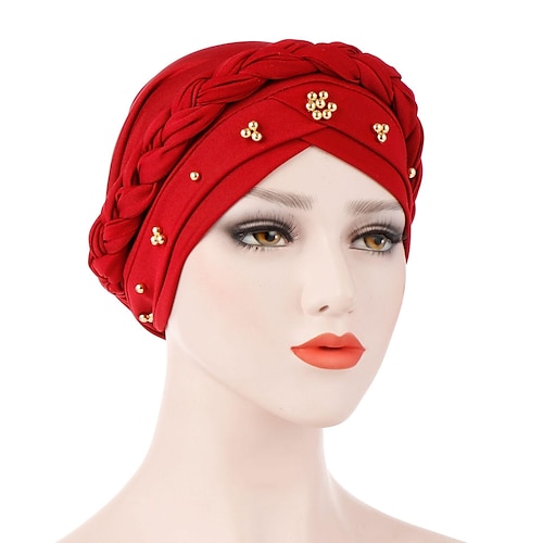 

chapéu de tamanho único turbante liso feminino para quimio de câncer boné de perda de cabelo hijab muçulmano boné de cabeça para o ramadã