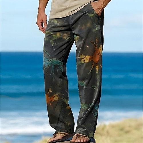 

Per uomo Pantaloni Pantaloni estivi Pantaloni da spiaggia A cordoncino Vita elastica Stampa 3D Color Block Stampe astratte Comfort Informale Giornaliero Per eventi Streetwear Hawaiano Giallo Viola