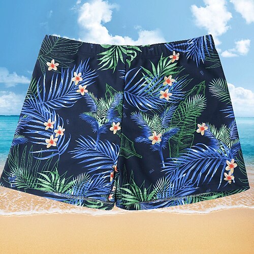 

Per uomo Costumi da bagno Boxer da mare Slip da bagno A cordoncino Vita elastica Pop art A foglia Traspirante Morbido Esterno Informale Giornaliero Hawaiano Moda Blu scuro Media elasticità