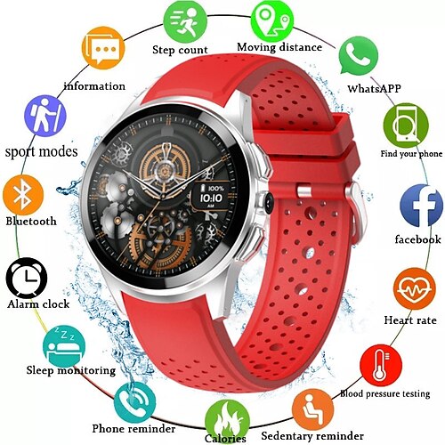 

lt10 Montre intelligente 1.39 pouce Smartwatch Montre Connectée Bluetooth 4G Rappel d'Appel Moniteur de Sommeil Moniteur de Fréquence Cardiaque Compatible avec Android iOS Femme Hommes Longue Veille